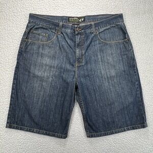 Anchor Blue Baggy Denim Shorts Men's Size 40 Blue Y2K‎ Hip Hop Streetwear